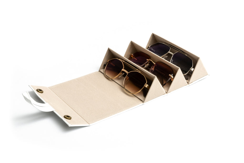 3 piece luxury eyewear travel case by Vintage Wood Collection