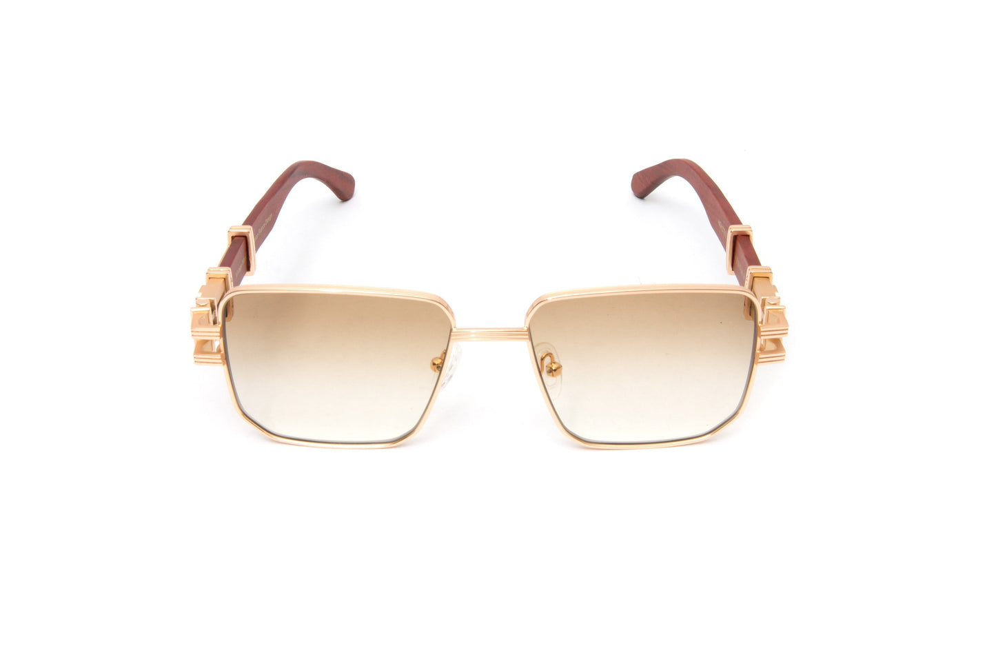 HIGH STREET #3 18KT Gold Full Rim Wood Sunglasses