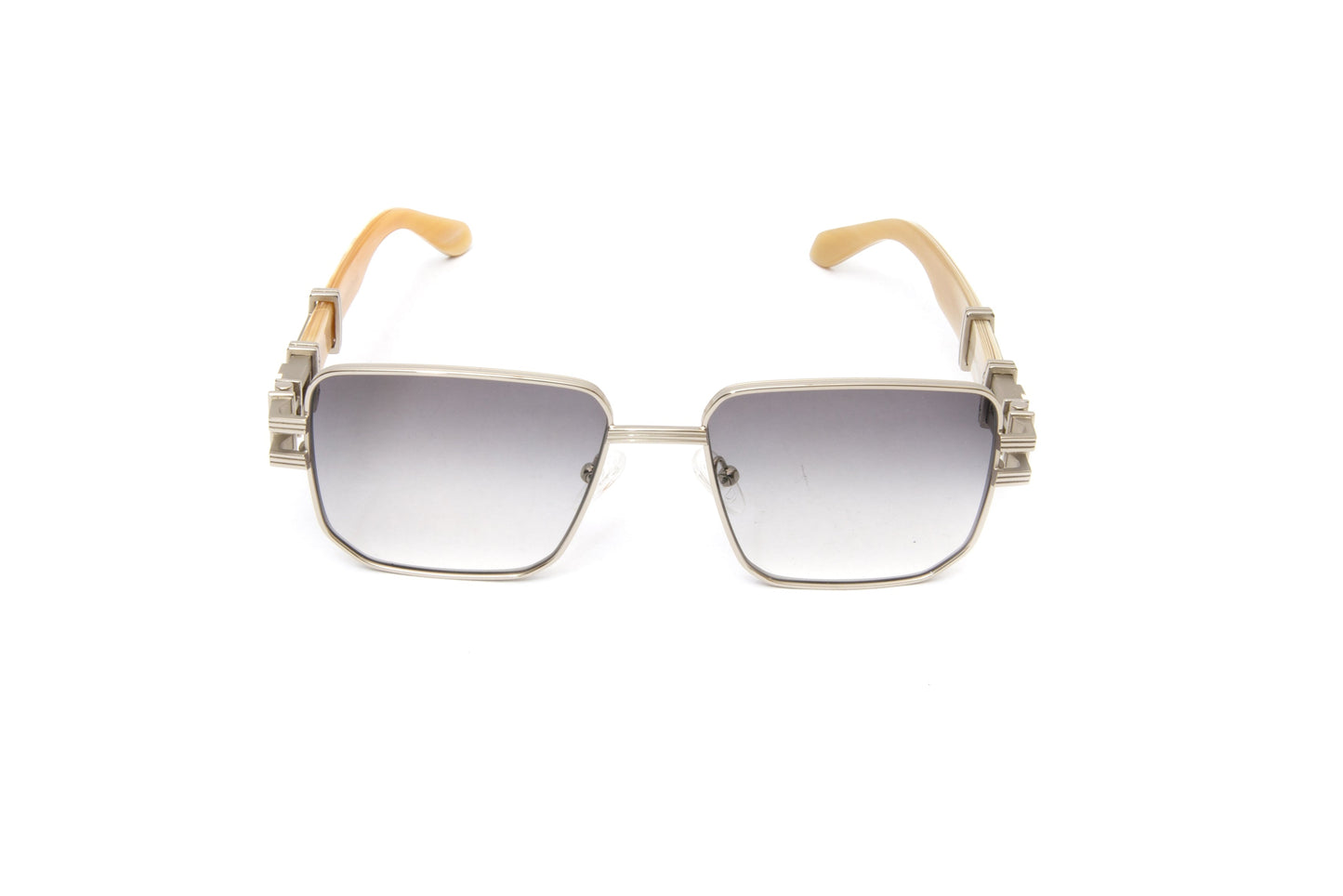 HIGH STREET #3 Silver Full Rim White Buffalo Horn Sunglasses