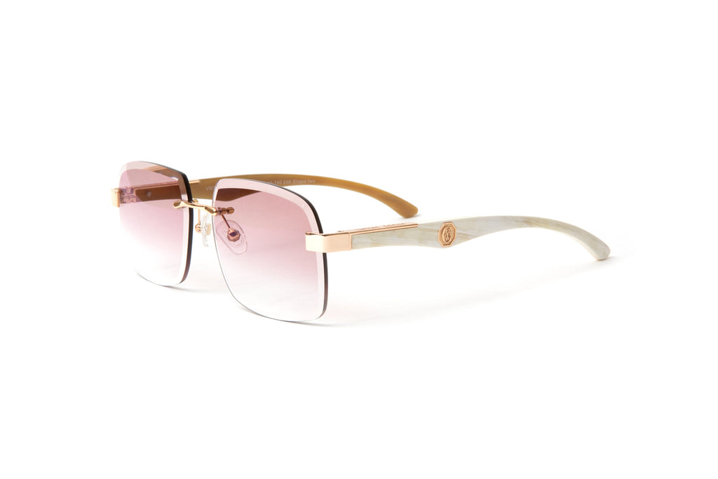 24KT gold white buffalo horn sunglasses, Comparable to Maybach Artist sunglasses.