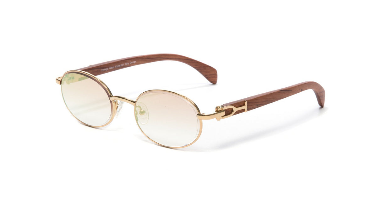 Cartier oval clearance wood frame glasses