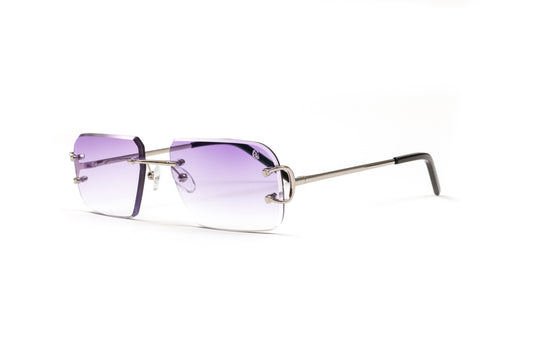Silver Classic C by VWC sunglasses with gradient purple lenses