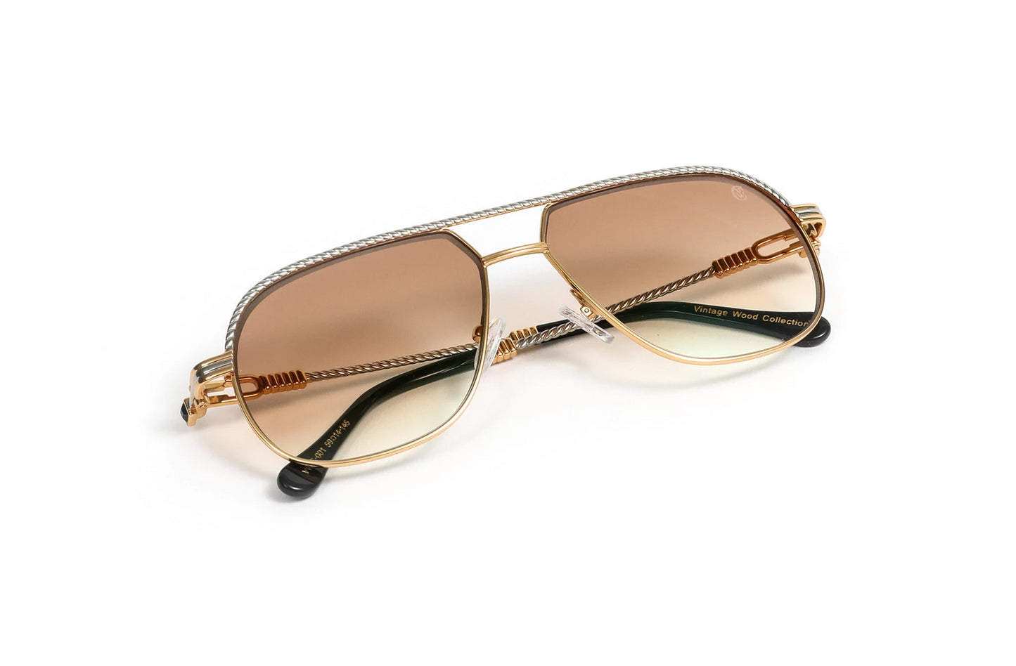 vintage frames two toned boss square aviator sunglasses with gradient brown anti reflective lenses