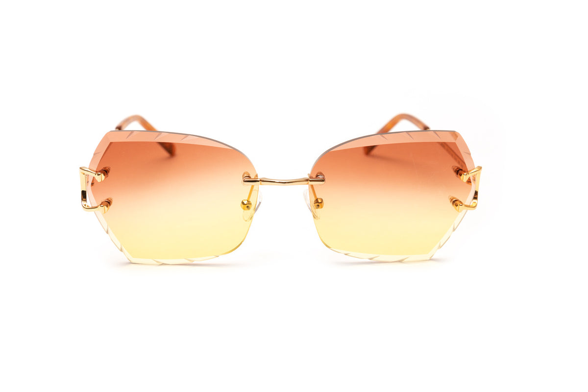 Ombre lens rimless sunglasses top