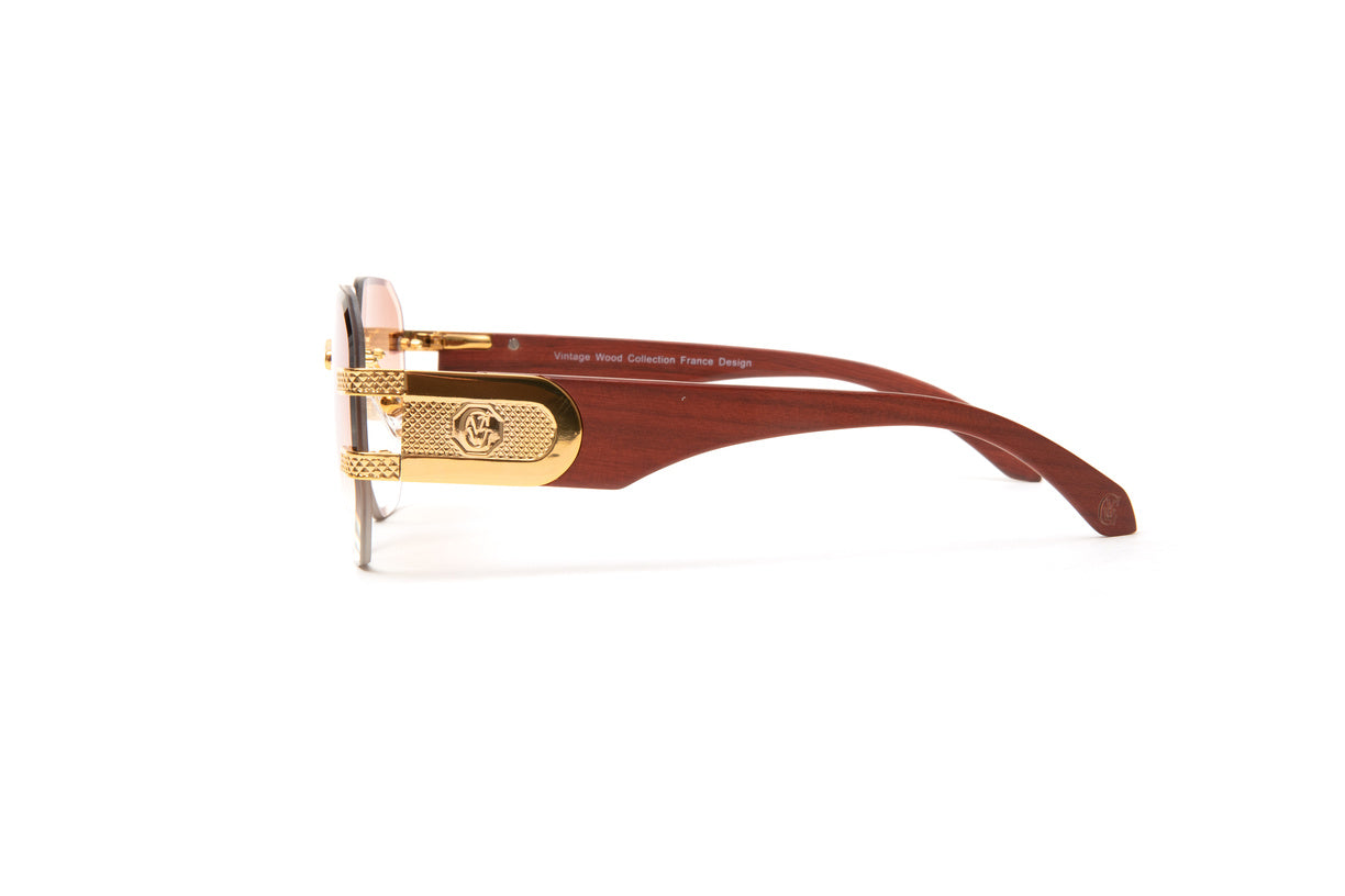 24kt gold vintage sunglasses, Cartier wood glasses, hip hop fashion, Migos glasses, urban mens style, vintage wood collection eyewear