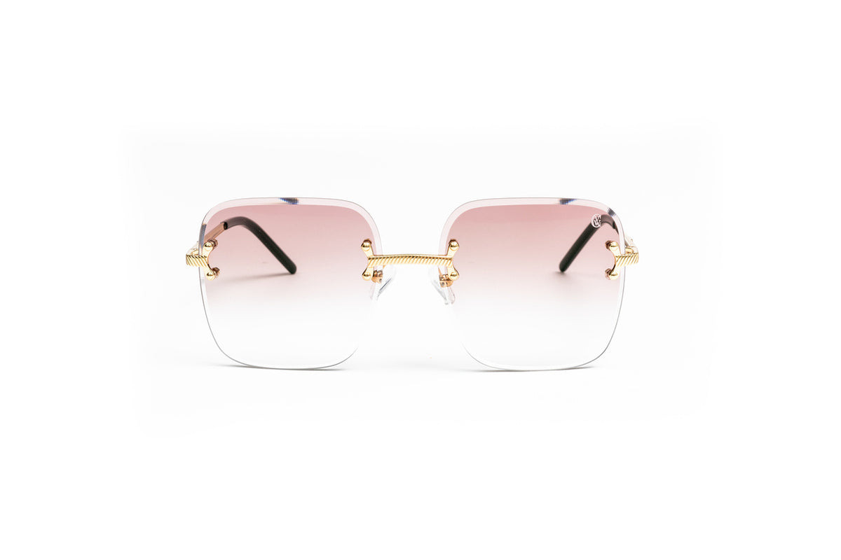 VWC Eyewear Vintage Classic C Sunglasses, 18KT Gold-Plated Frame