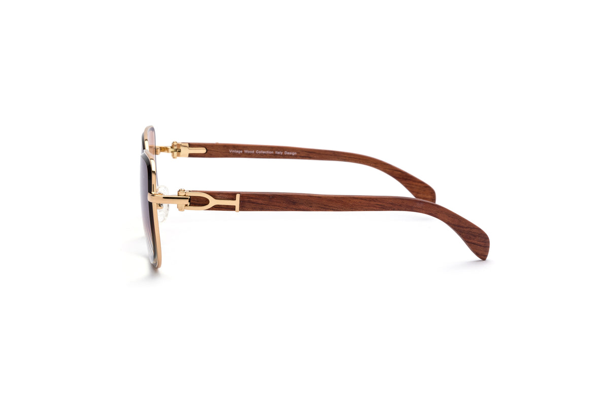 VWC Eyewear Mach #3 Sunglasses | Silver & Grey Wood Aviator Glasses