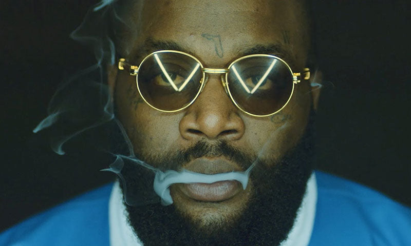 Rick Ross in wooden Cartier glasses