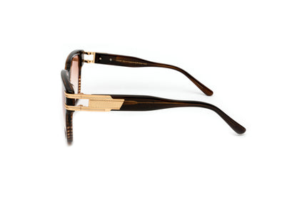 THE GENTLEMEN Gold & Brown Acetate Sunglasses, Gradient Brown Lenses