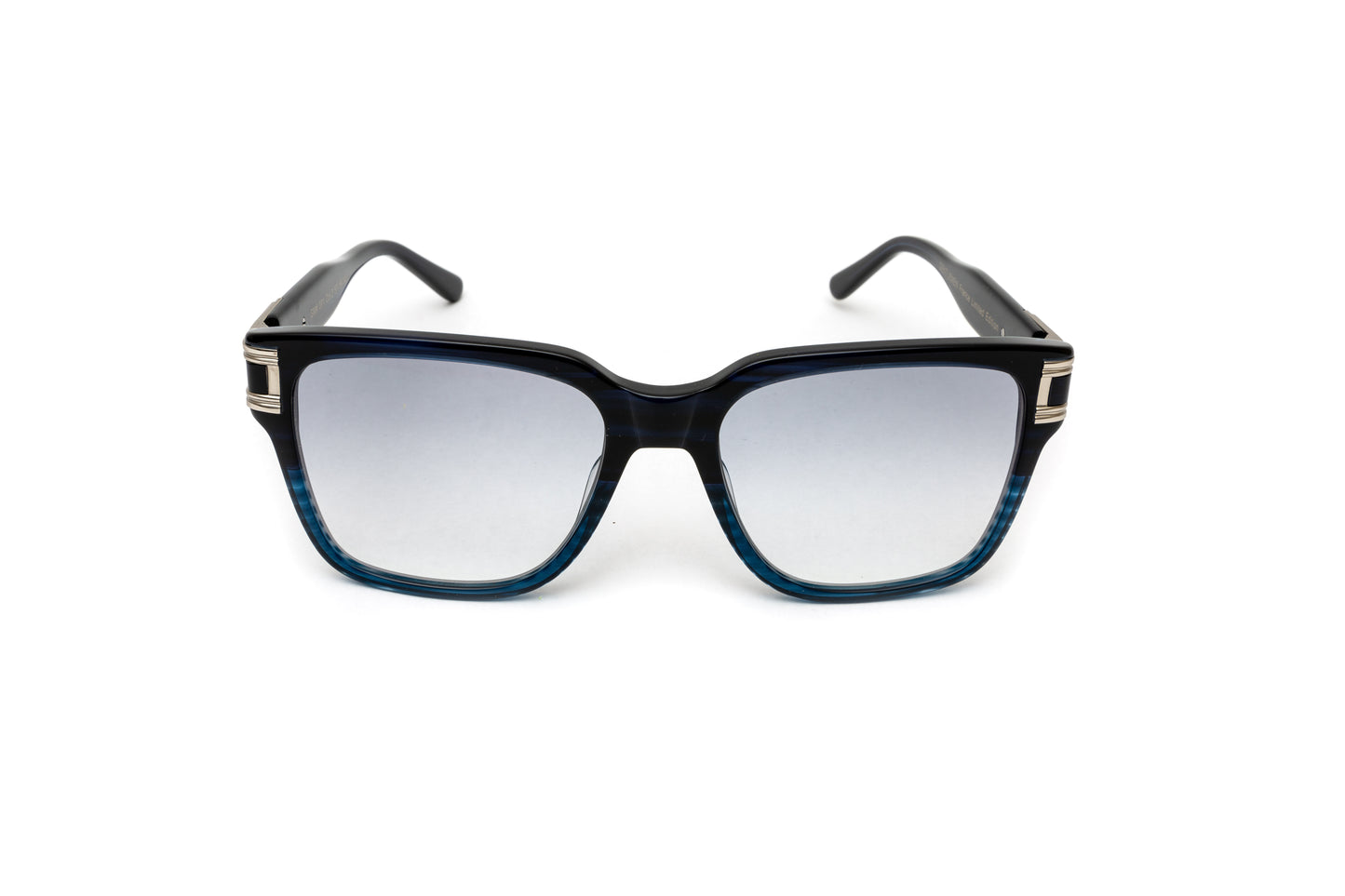 The Gentlemen Blue & Silver Acetate Sunglasses, Gradient Grey Lenses