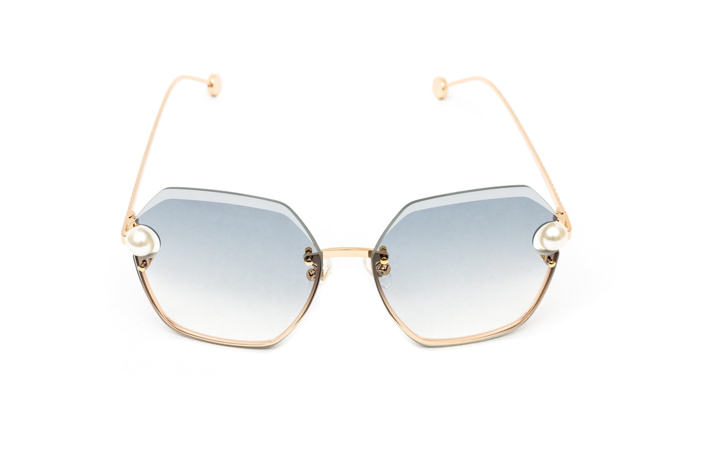 24KT Gold Pearl Collection Sunglasses, Gradient Grey Lenses