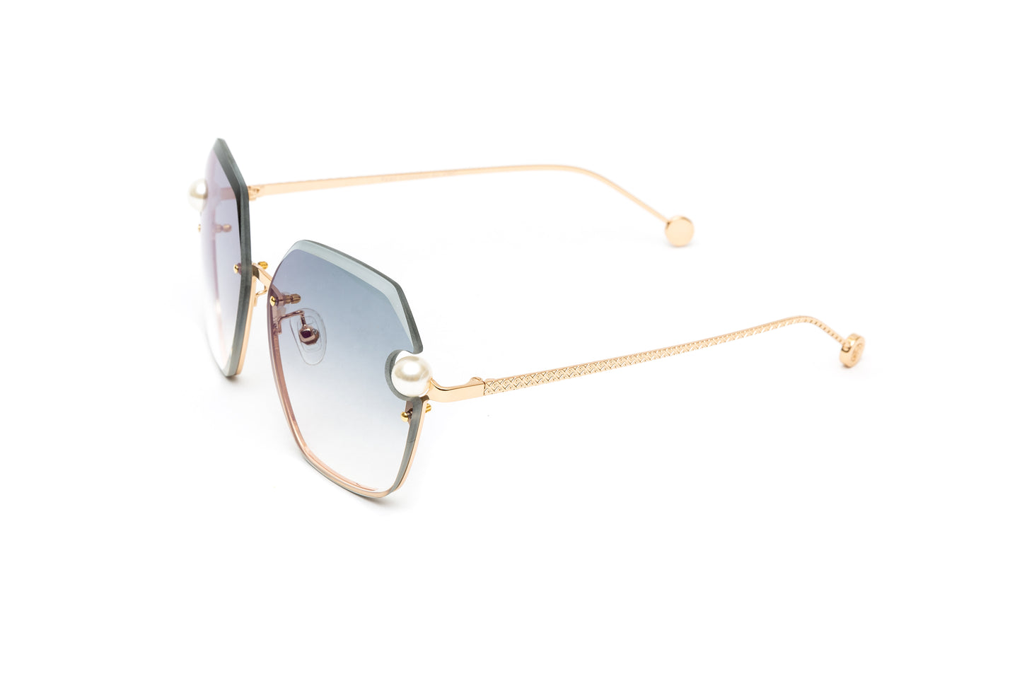 24KT Gold Pearl Collection Sunglasses, Gradient Grey Lenses