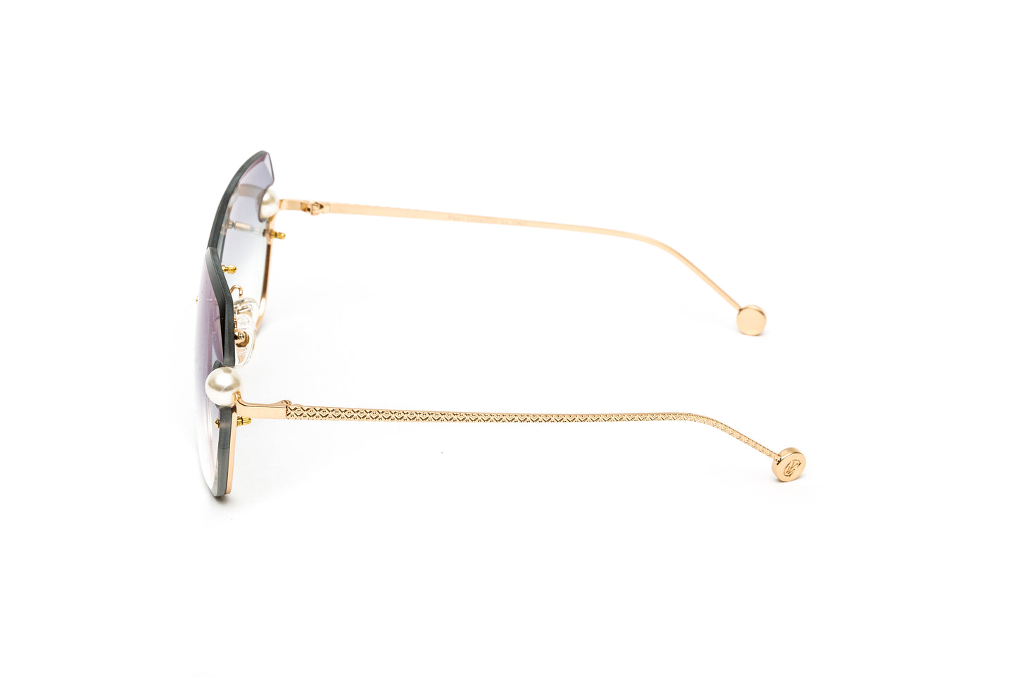 24KT Gold Pearl Collection Sunglasses, Gradient Grey Lenses