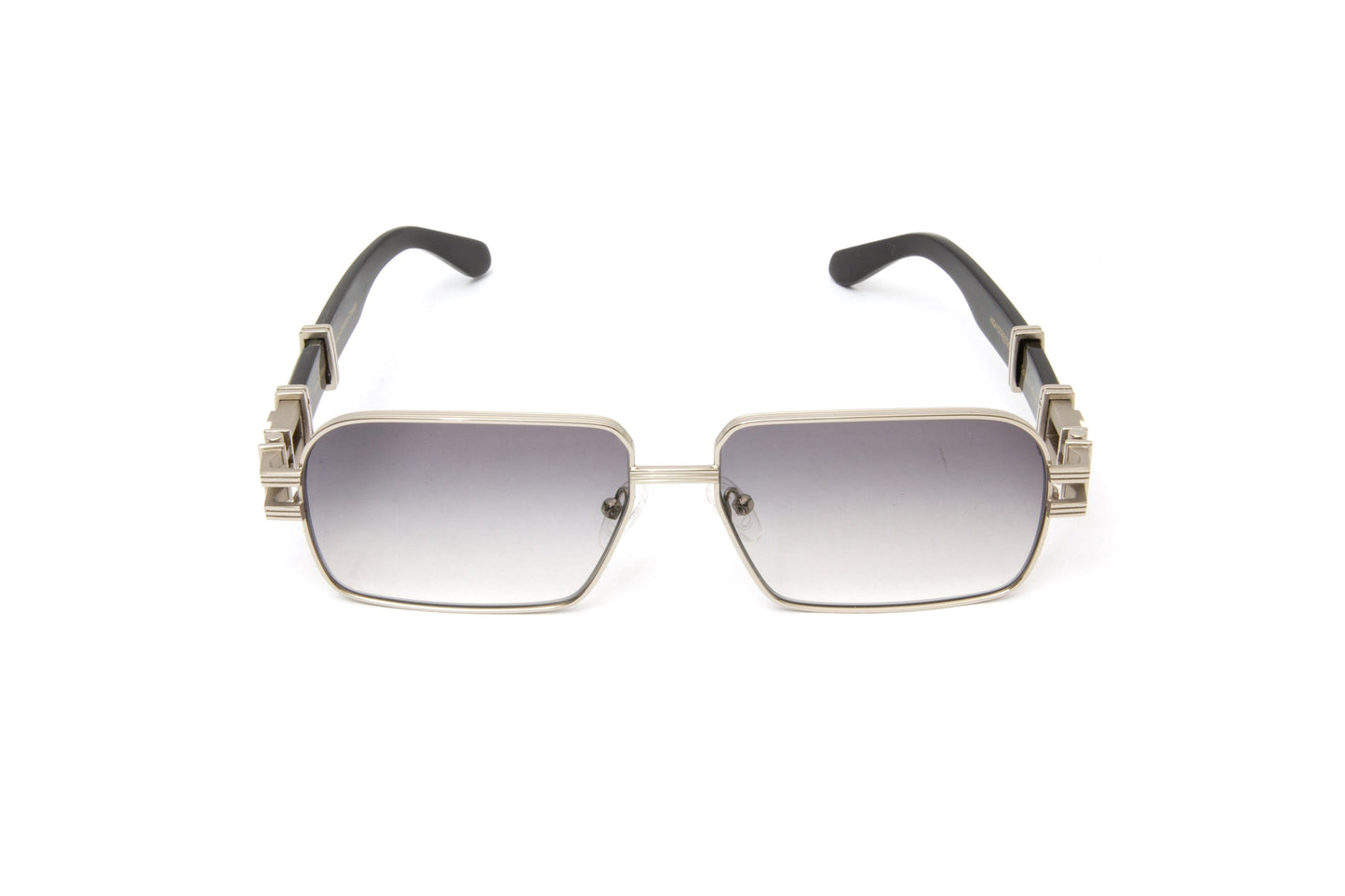 HIGH STREET #2 Silver Full Rim Black Buffalo Horn Sunglasses