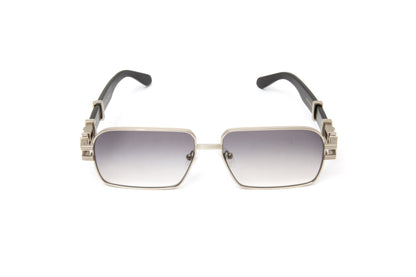 HIGH STREET #2 Silver Full Rim Black Buffalo Horn Sunglasses