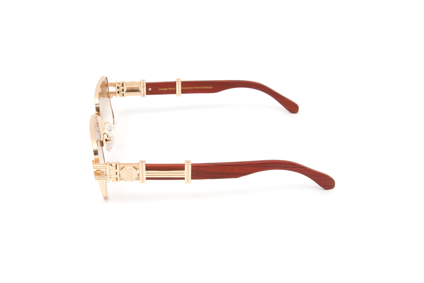 HIGH STREET #1 18KT Gold Full Rim Wood Sunglasses