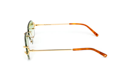 CLASSIC C 18KT Gold Rimless Frame, Gradient Green Rectangular Lenses