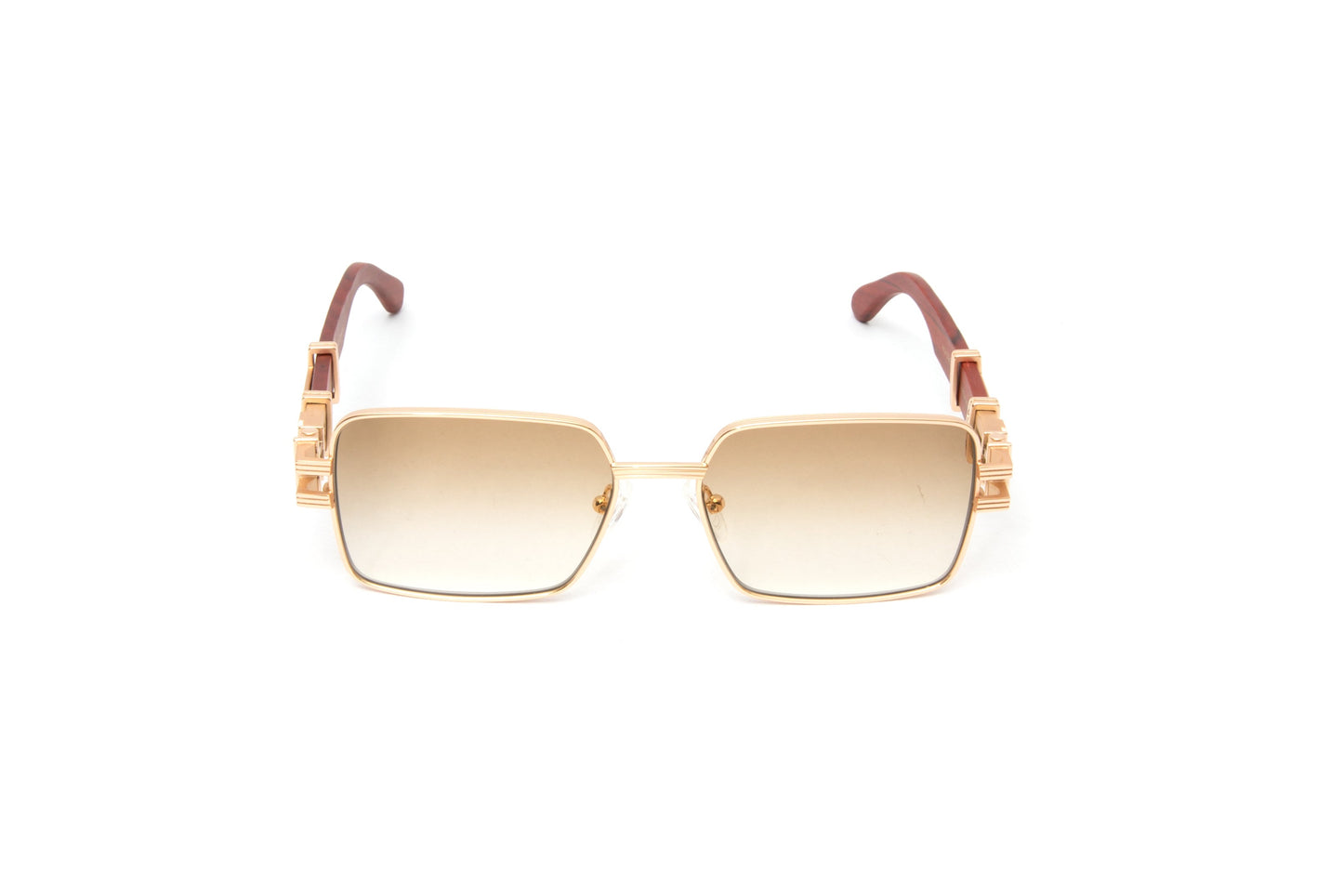 HIGH STREET #1 18KT Gold Full Rim Wood Sunglasses