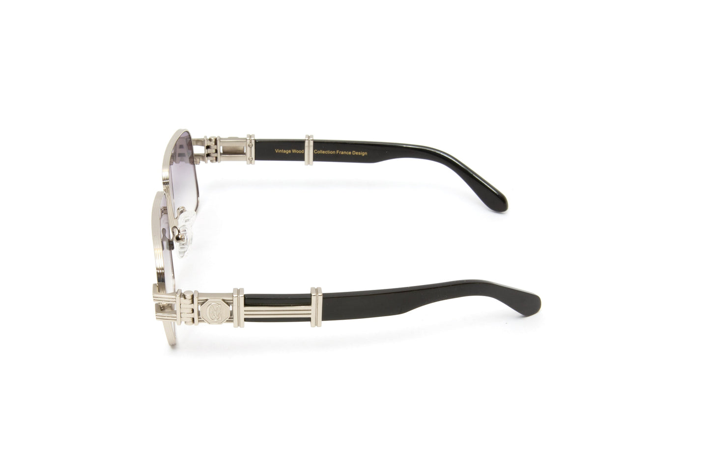 HIGH STREET #2 Silver Full Rim Black Buffalo Horn Sunglasses