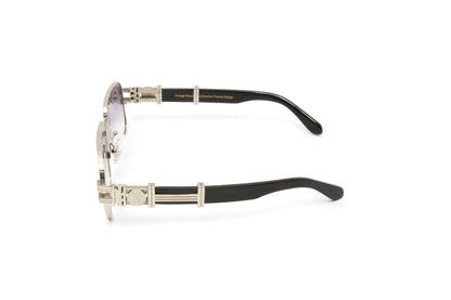 HIGH STREET #2 Silver Full Rim Black Buffalo Horn Sunglasses