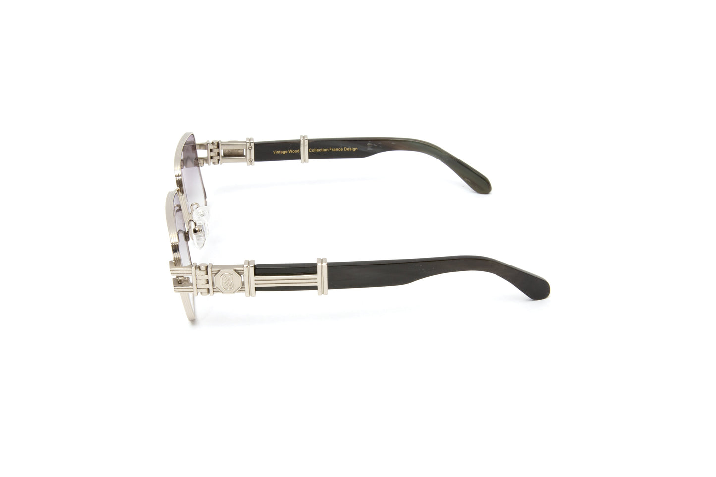 HIGH STREET #1 Silver Full Rim Black Buffalo Horn Sunglasses