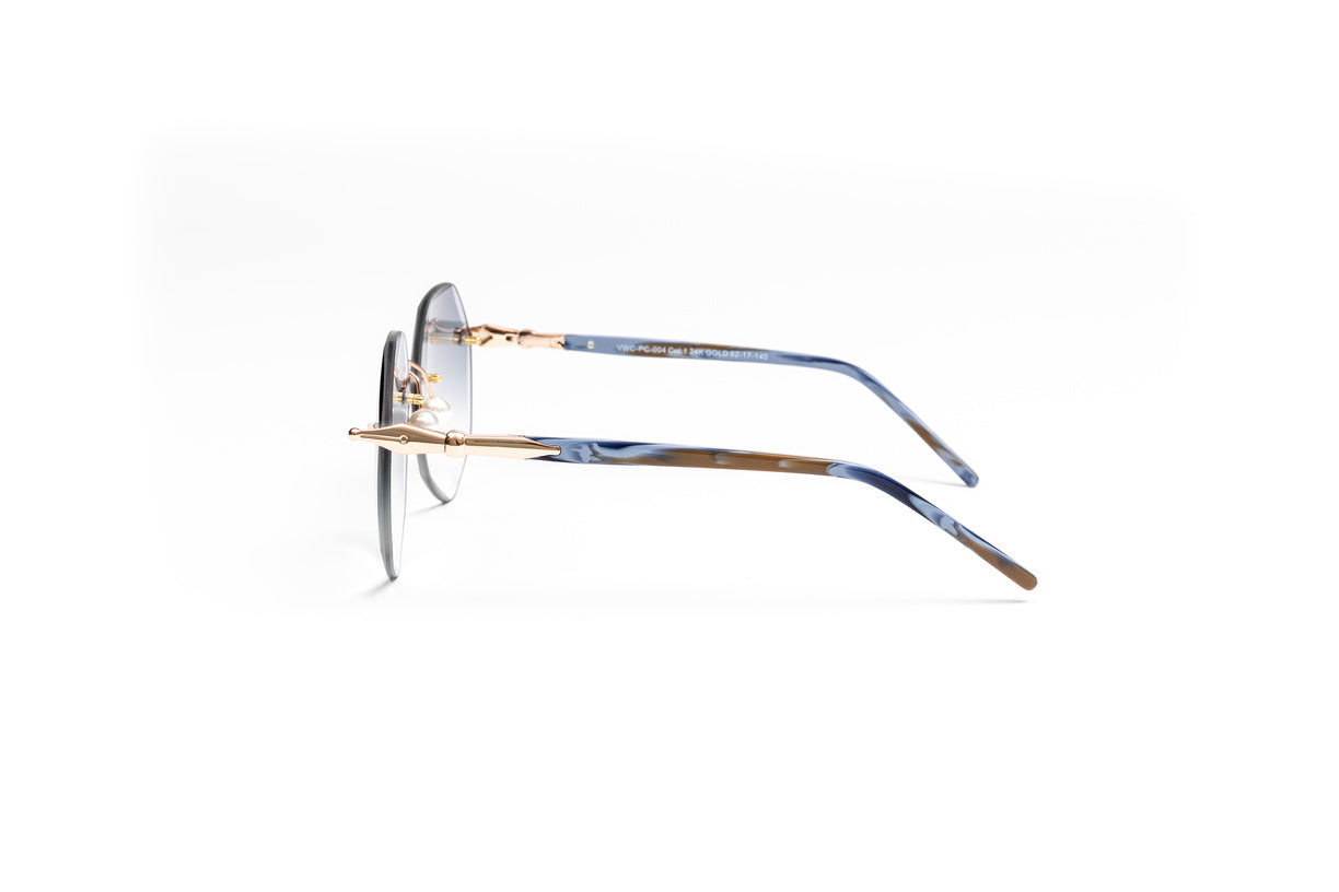 18kt gold pearl collection sunglasses frames, marble acetate, designer womens eyewear, Vintage Wood Collection