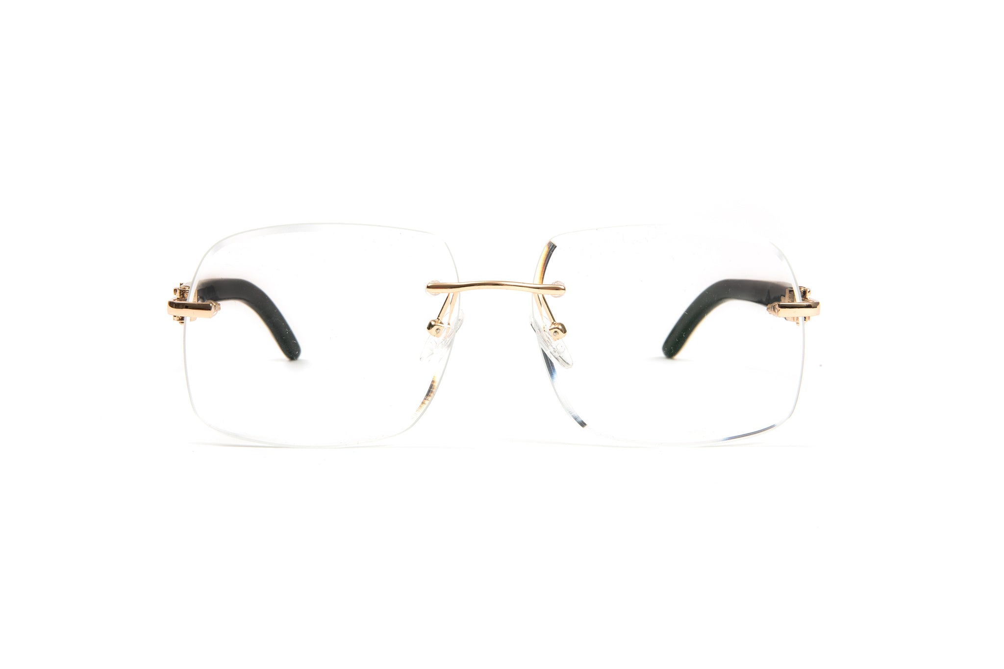 VWC White Buffalo Horn Eyeglasses, 18KT Gold-Plated Frames, Clear Lenses
