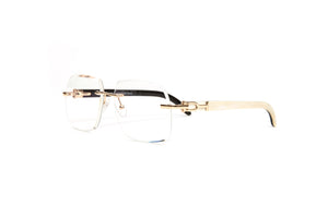 buffalo horn eyeglasses with clear optical lenses