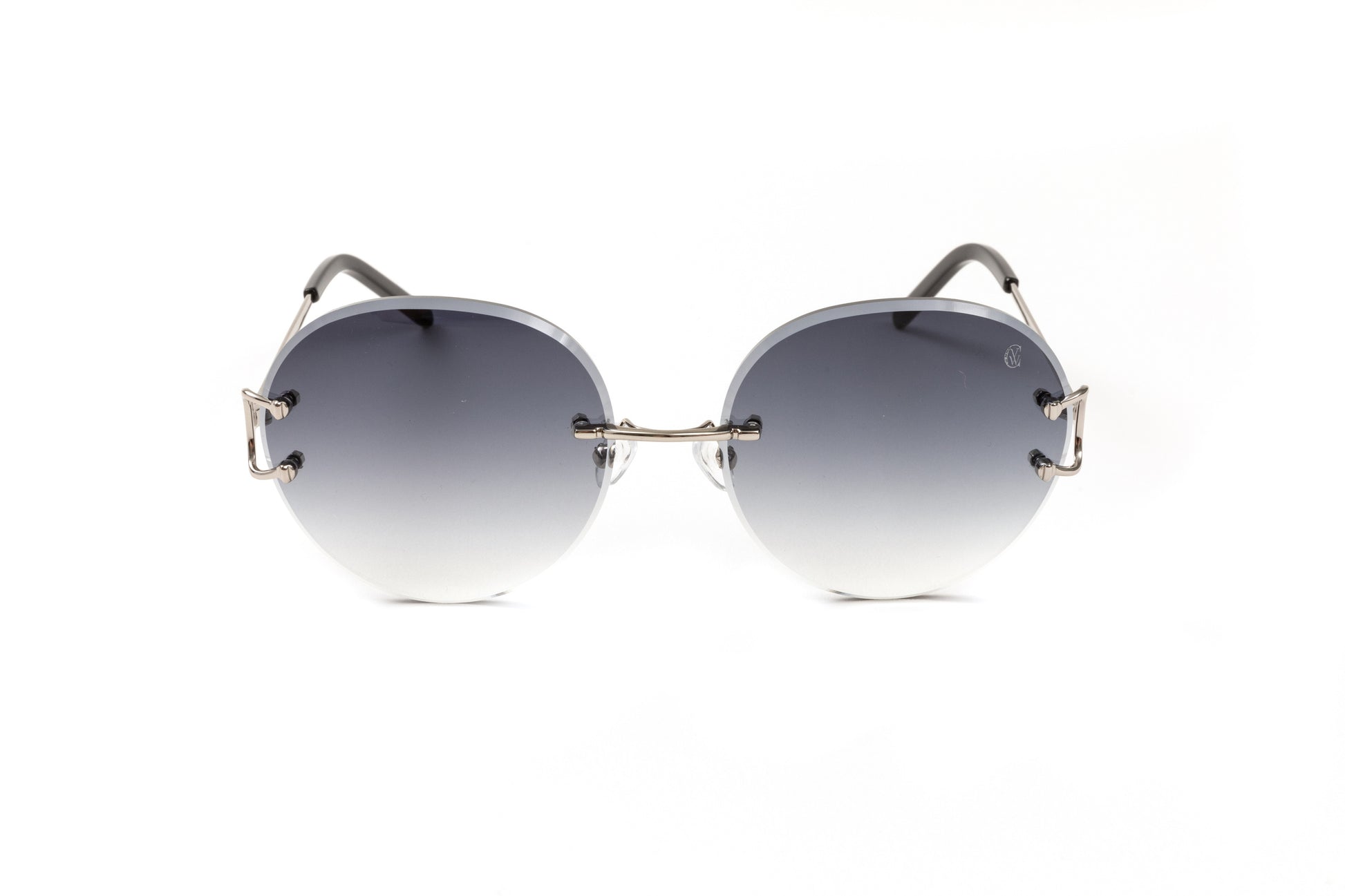 silver classic c sunglass frames round gradient grey lenses