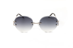 silver classic c sunglass frames round gradient grey lenses