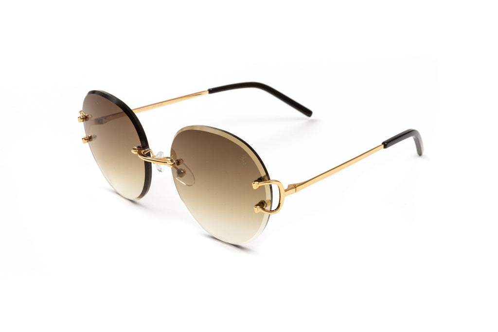 Classic C by VWC 18kt gold sunglasses with gradient brown lenses
