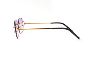 18kt gold plated classic c rimless shades with gradient grey beveled lenses