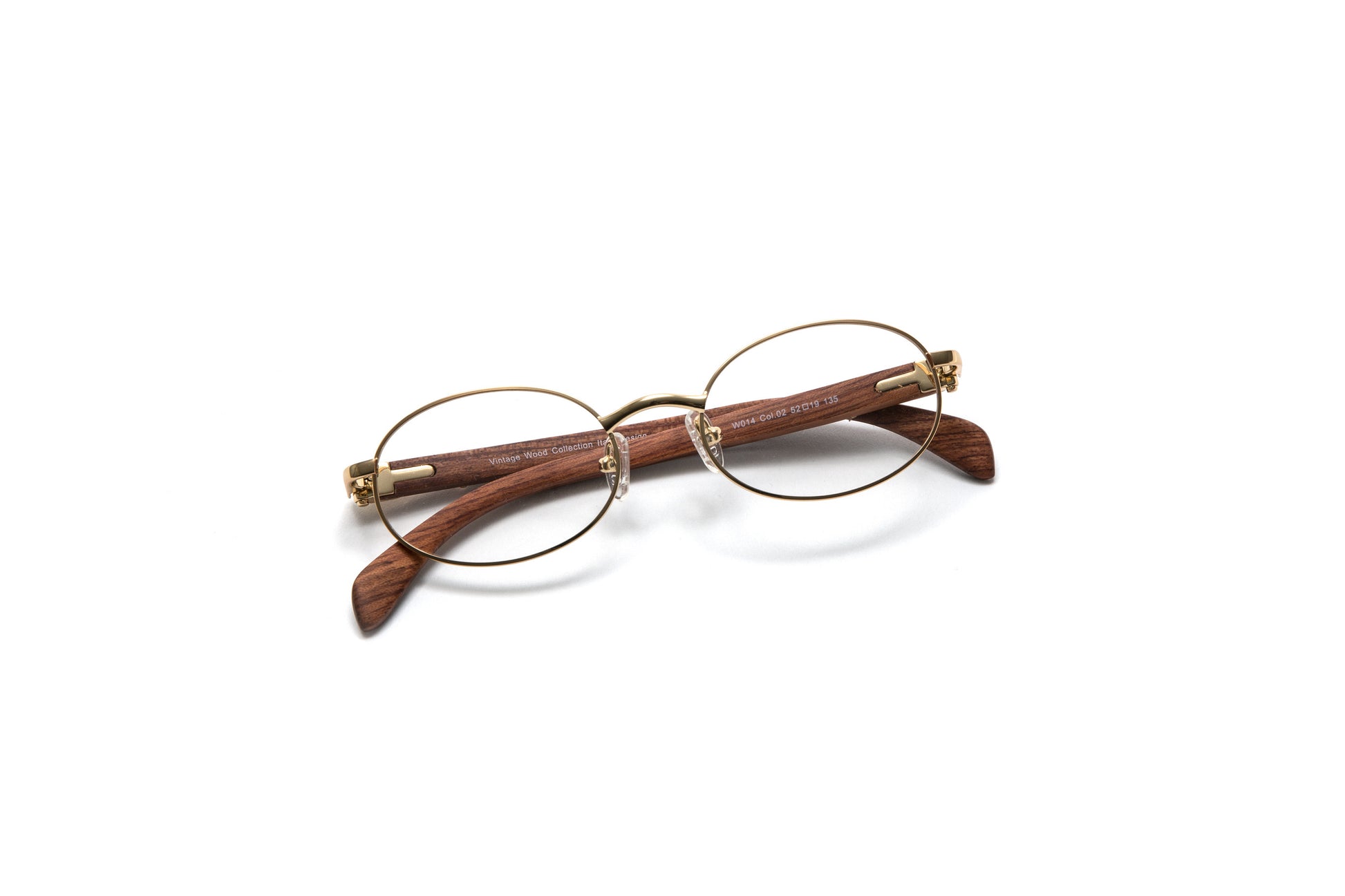 Gold wood cartier style glasses oval frames vintage