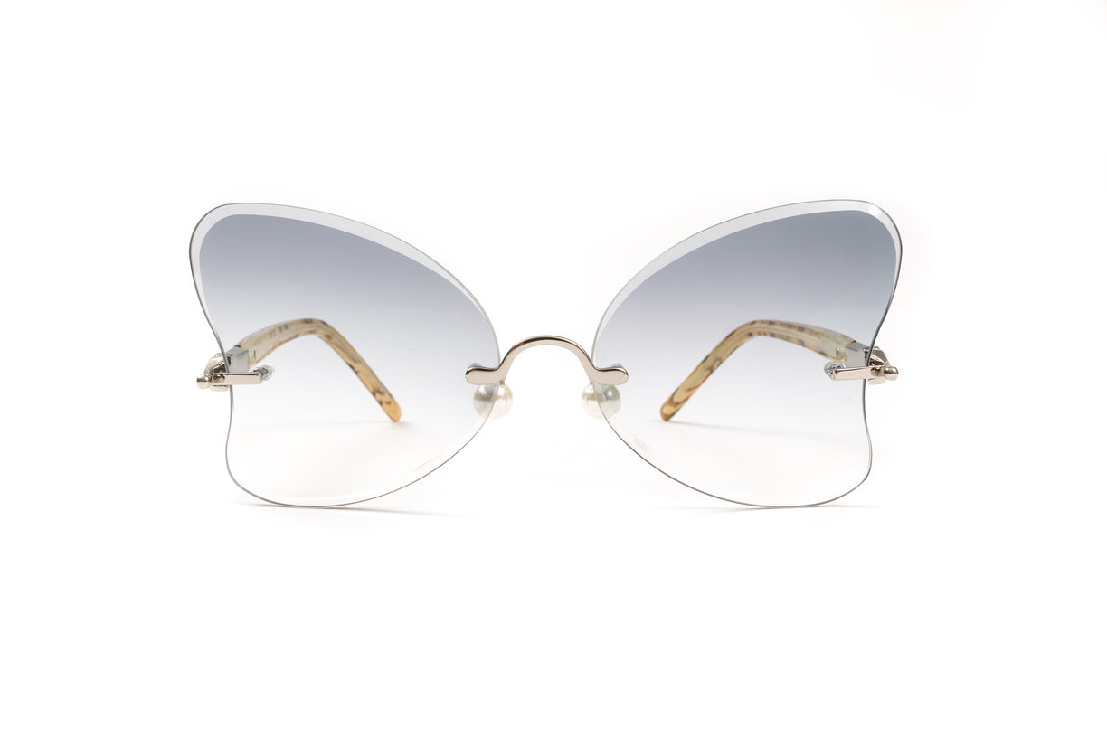 Butterfly Silver Pearl Collection Women's Sunglasses, Tortoise Acetate Frame