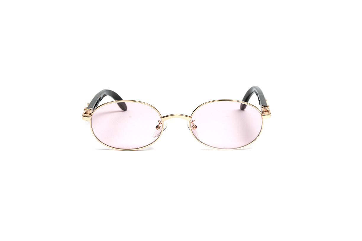 bandage tekst ros Vintage Wood Collection 18KT Gold Full Rim Oval White Buffalo Horn  Sunglasses | Pink Lenses – VWC Eyewear