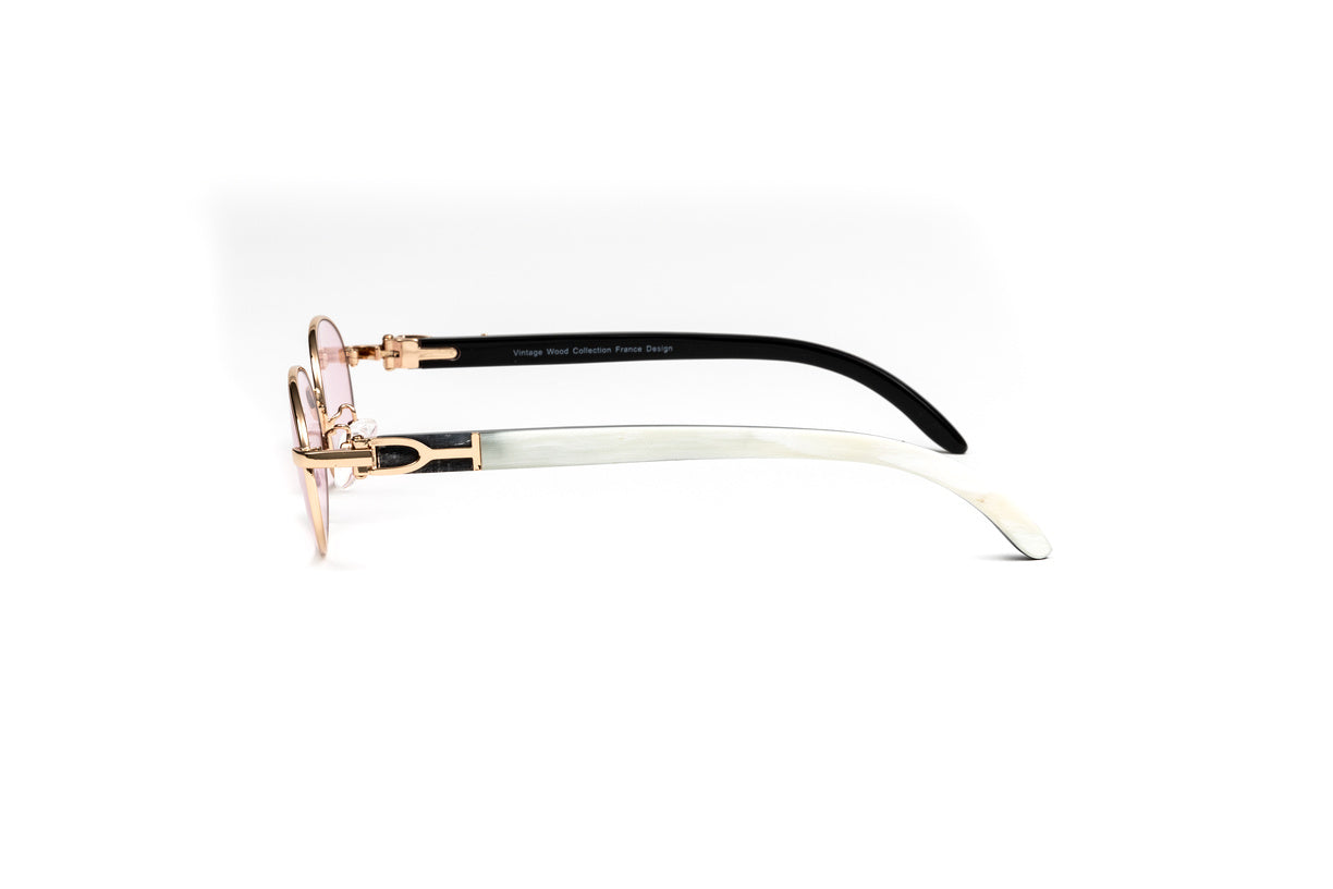 All white buffs glasses best sale