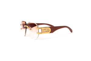 24kt gold vintage sunglasses, Cartier wood glasses, hip hop fashion, Migos glasses, urban mens style, vintage wood collection eyewear