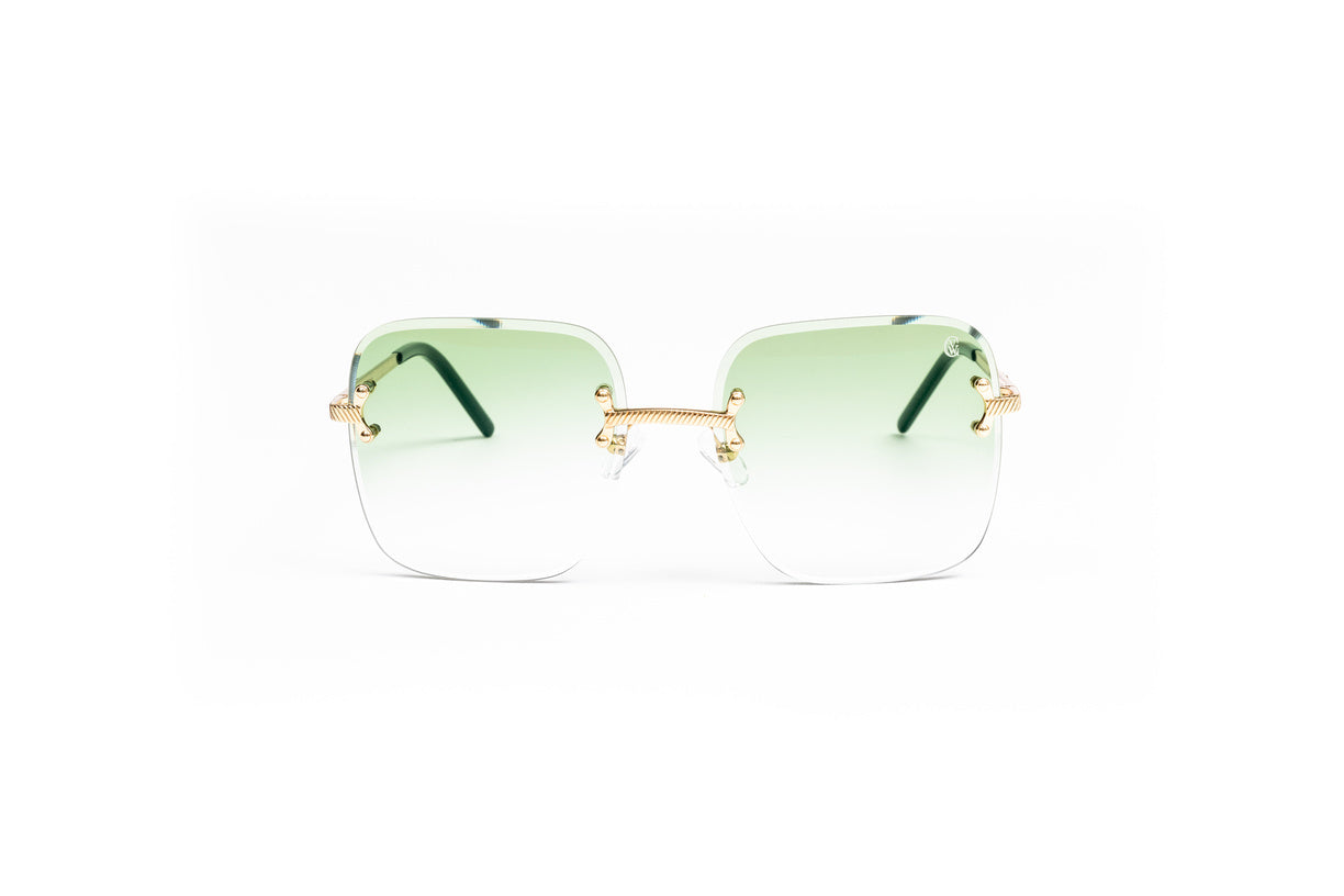 Vintage Rroud Green Sunglasses Johnny Depp Yellow glasses green glass  lenses | eBay