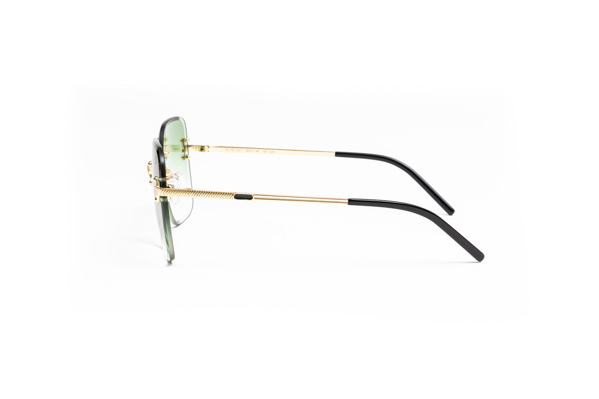 VWC Eyewear Vintage Classic C Sunglasses | 18kt Gold-Plated Frame | Gradient Green Lenses