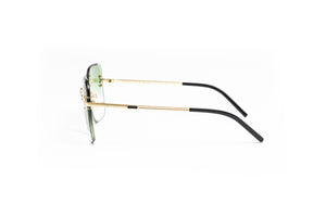 cartier gold frame glasses, vintage julz, vintage frames company, cartier panthere glasses, 18kt gold square rimless sunglasses with gradient green lenses by Vintage Wood Collection