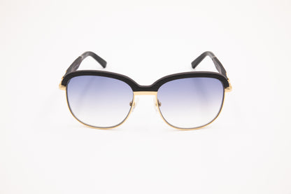 VWC Eyewear Silver & Black Wood Top Sunglasses, Gradient Grey Anti Reflective Lens