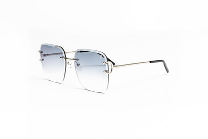 cartier platinum frame glasses, quavo glasses, cartier style glasses, big c cartier glasses, vintage shades, vintage wood collection silver Classic C sunglasses with gradient grey square lenses