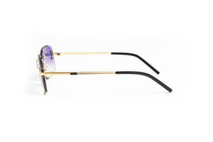 cartier style glasses, quavo sunglasses, real cartier glasses, vintage wood collection rectangular vintage style 18kt gold sunglasses with two toned purple to yellow lenses