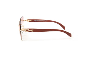 diamond wood cartier look alike glasses with brown wood temples and swarovski stones by Vintage Wood Collection