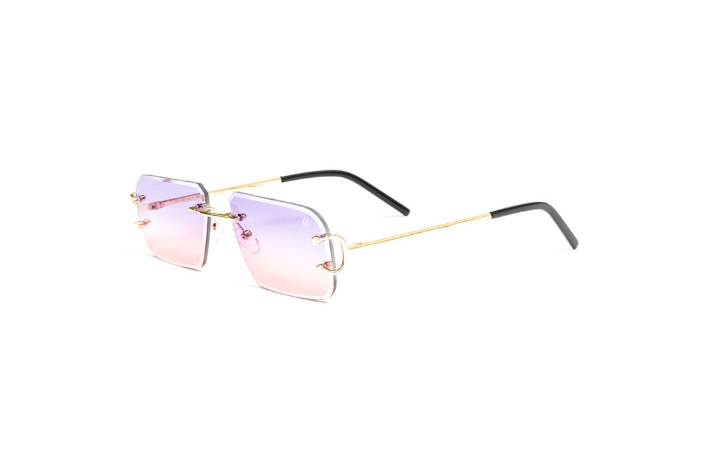 pink cartier glasses, cartier frames women, two tone glasses, cartier panthere glasses, cartier wire glasses, vintage wood collection 18kt gold Classic C sunglasses with double gradient purple to pink lenses