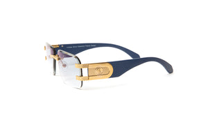 Blue wood cartier style glasses, 24kt gold vintage frames eyewear, hip hop fashion, vintage wood collection