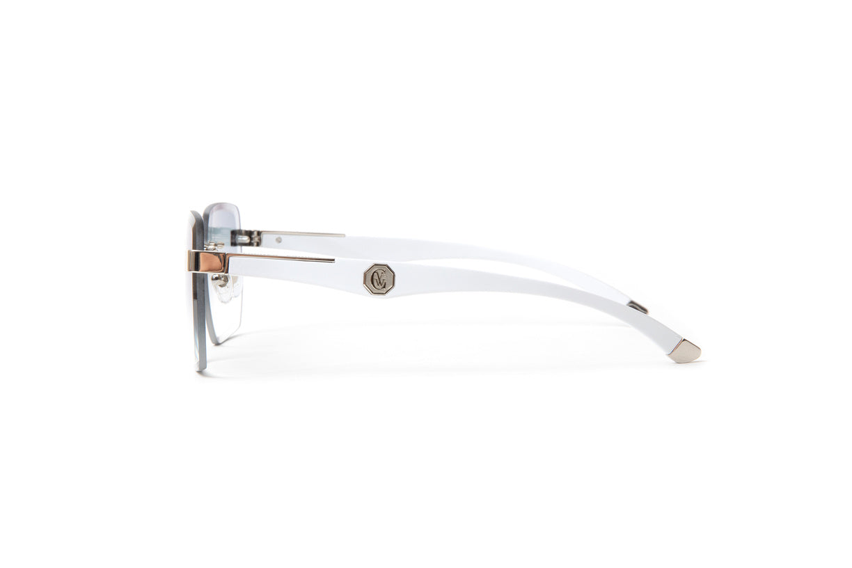 Vendome Silver White Wood Limited Edition Sunglasses, Gradient Grey Anti Reflective Lenses